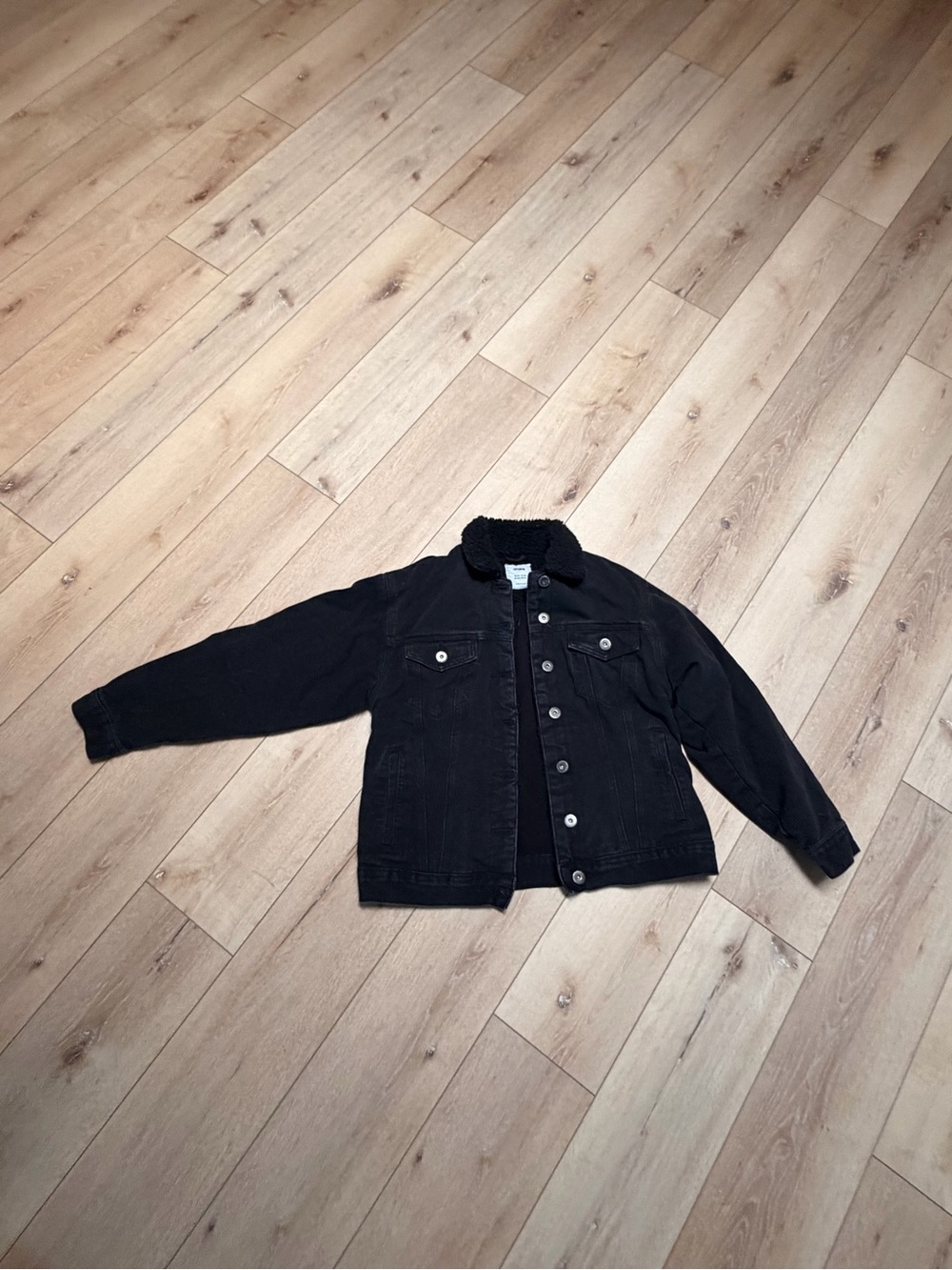 Cotton On Black Sherpa Collar Denim Jacket